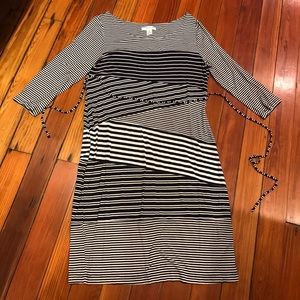 Striped maternity dress